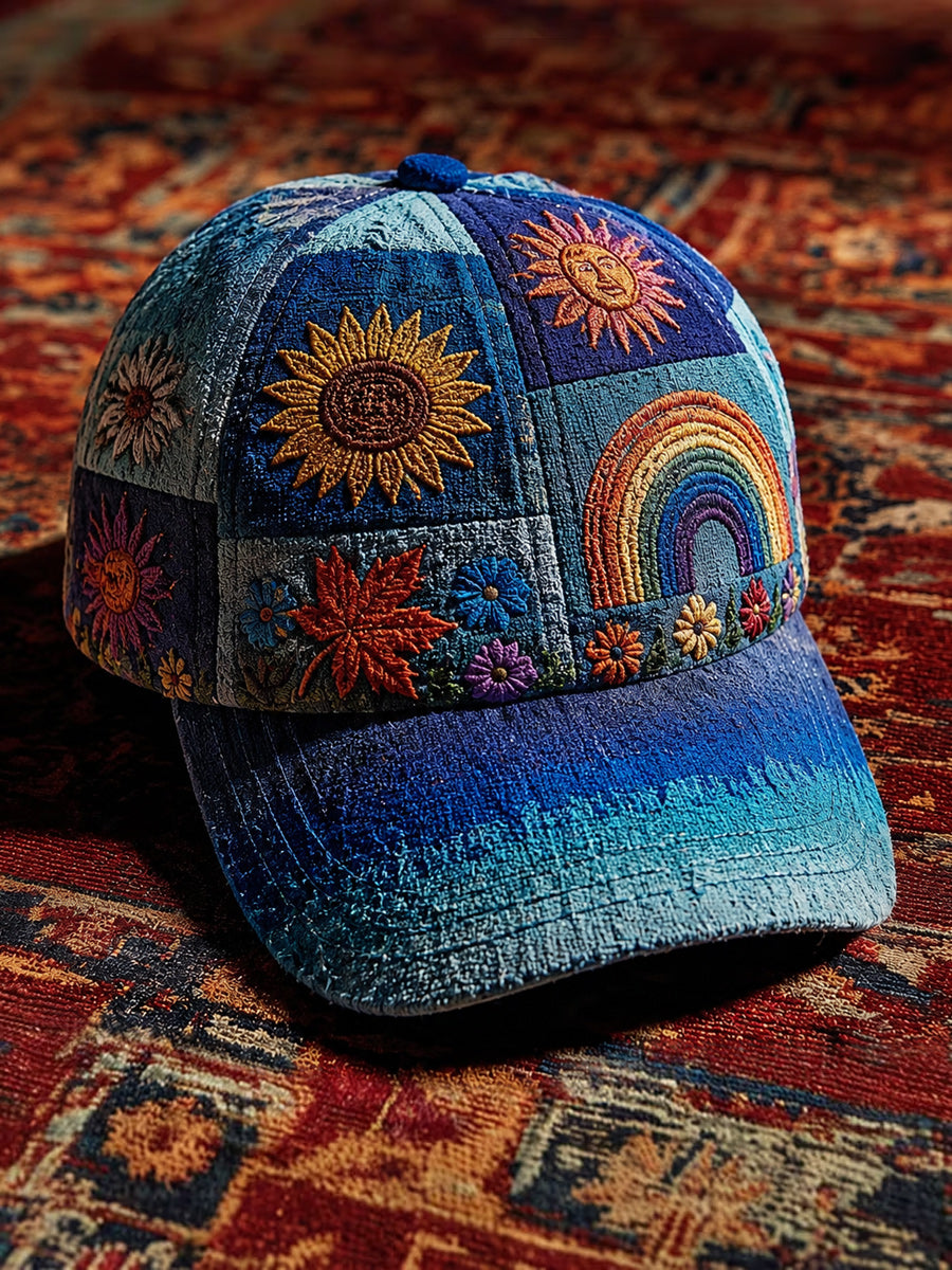 Retro Style Hippie Art Printed Casual Hat
